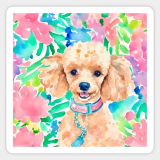 Lilly Pulitzer inspired cute preppy Poodle Sticker